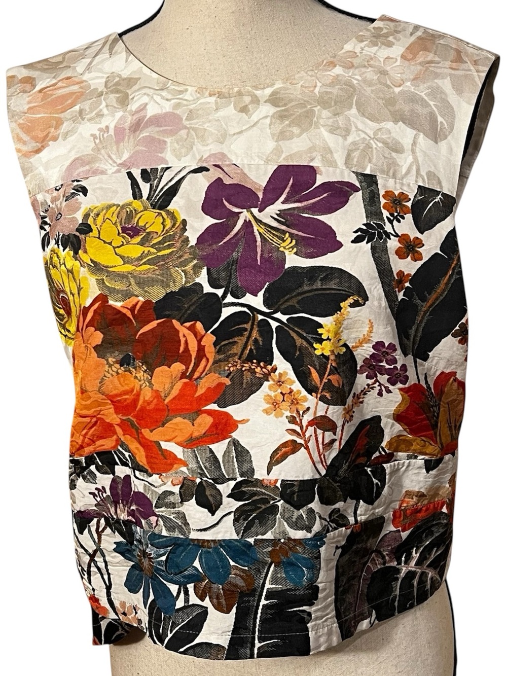 Dries Van Noten Multicolor Floral Sleeveless Top Sz-40